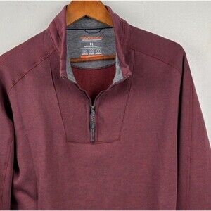 Hawke&Co 1/4 Zip Pullover Men XL Burgundy Soft Lightweight Breathable HSW2555